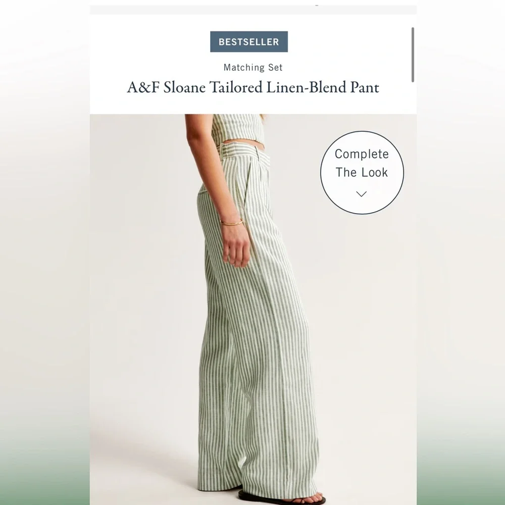 Abercrombie & Fitch Sloane tailored linen blend pants - Picture 2 of 4